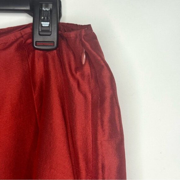 Sundance 100% Silk Rich Ruby Red A-Line Maxi Skirt Size 12 - Picture 3 of 8